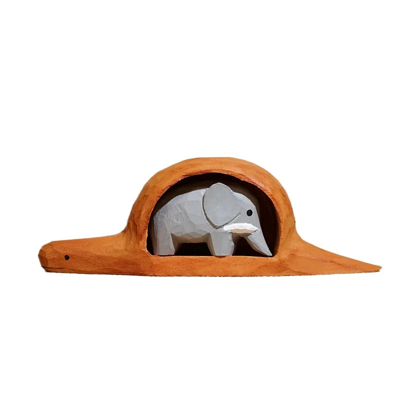 Handcarved Wooden Animal Decor