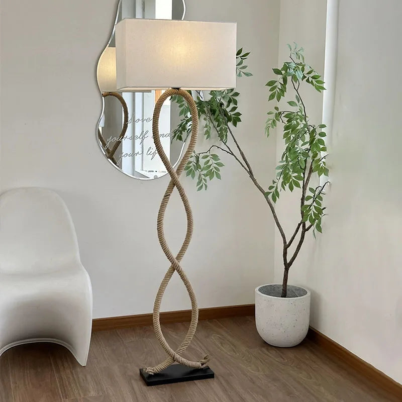 Wabi-Sabi Hemp Rope Floor Lamp