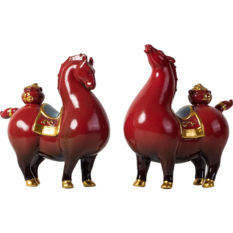 Red Fortune Horse Figurine