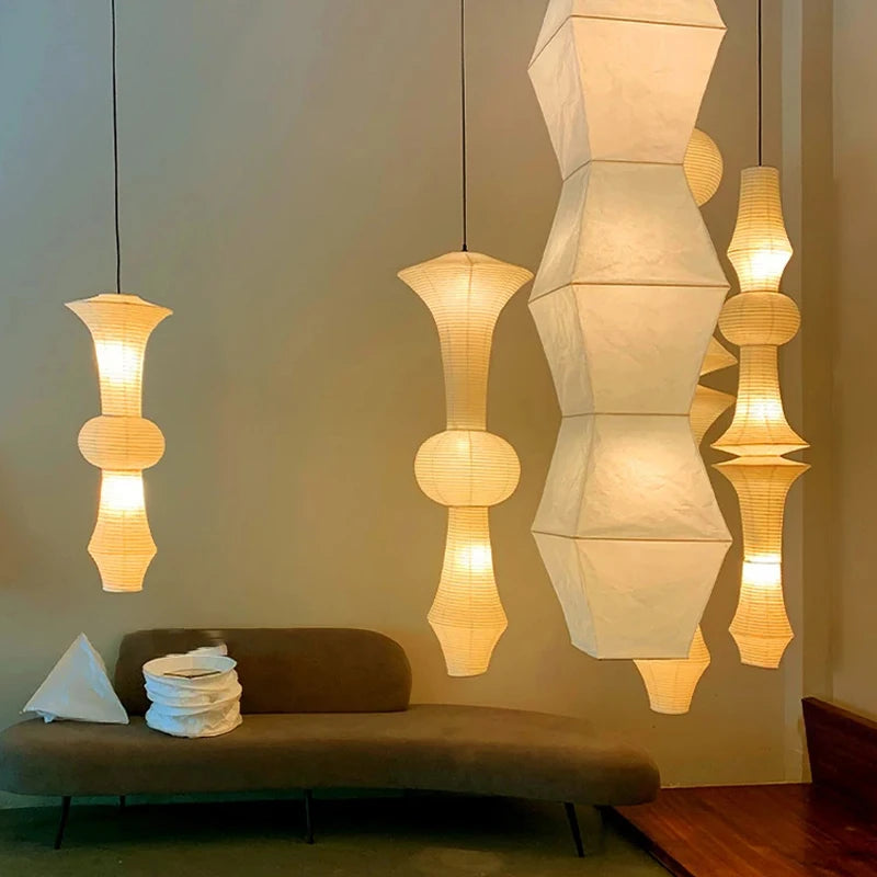 Wabi-Sabi Rice Paper Pendant Light