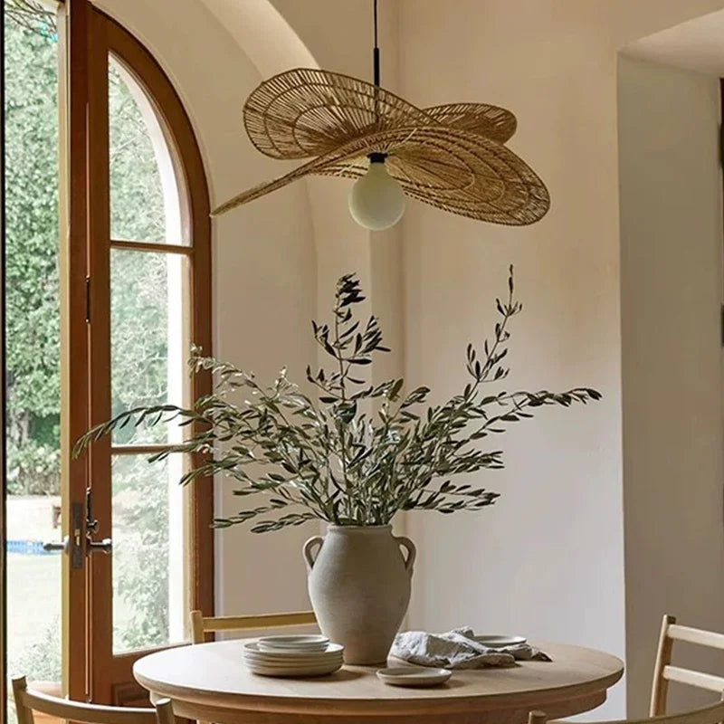Retro Rattan Wabi-Sabi Pendant Light