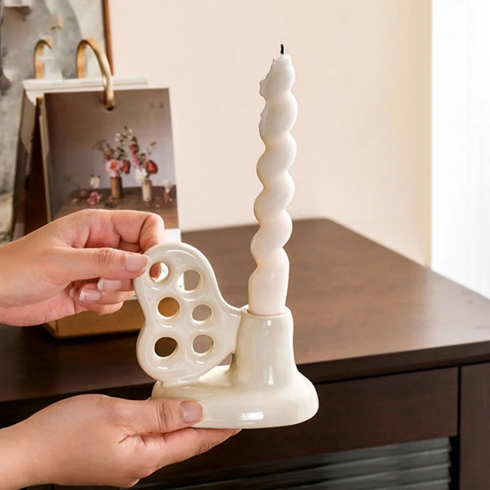 Butterfly Ceramic Candlestick