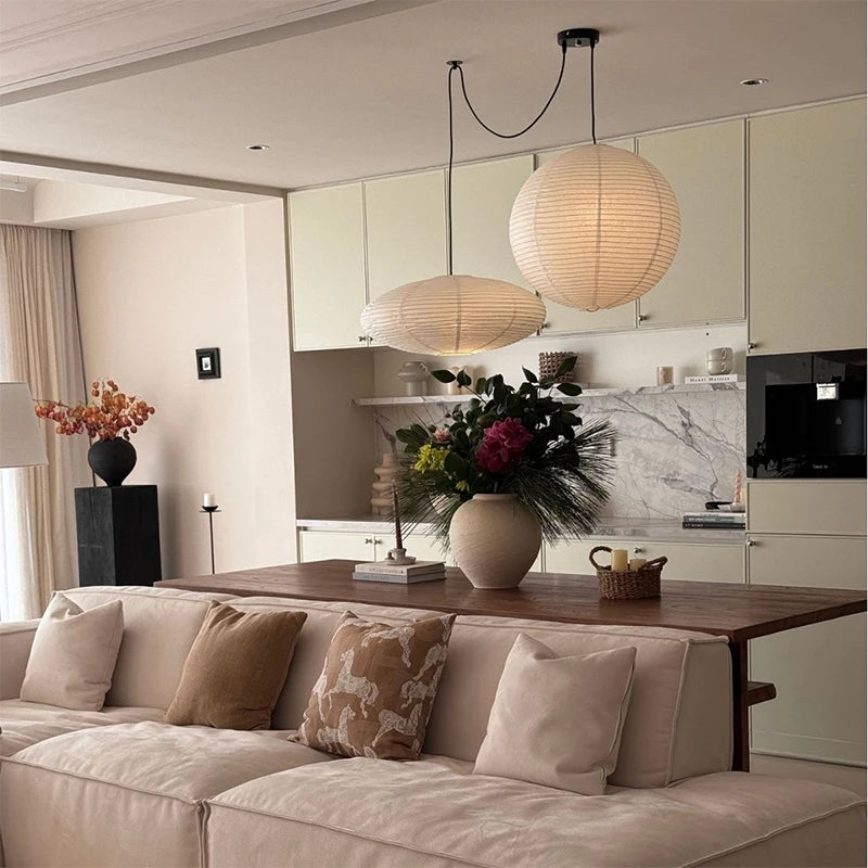 Simple Nordic Rice Paper Pendant Light