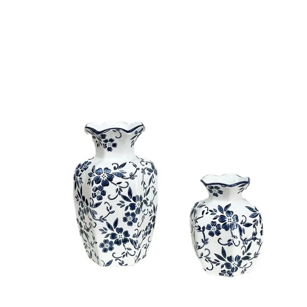 Nordic Blue White Vase