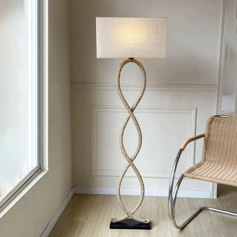 Wabi-Sabi Hemp Rope Floor Lamp