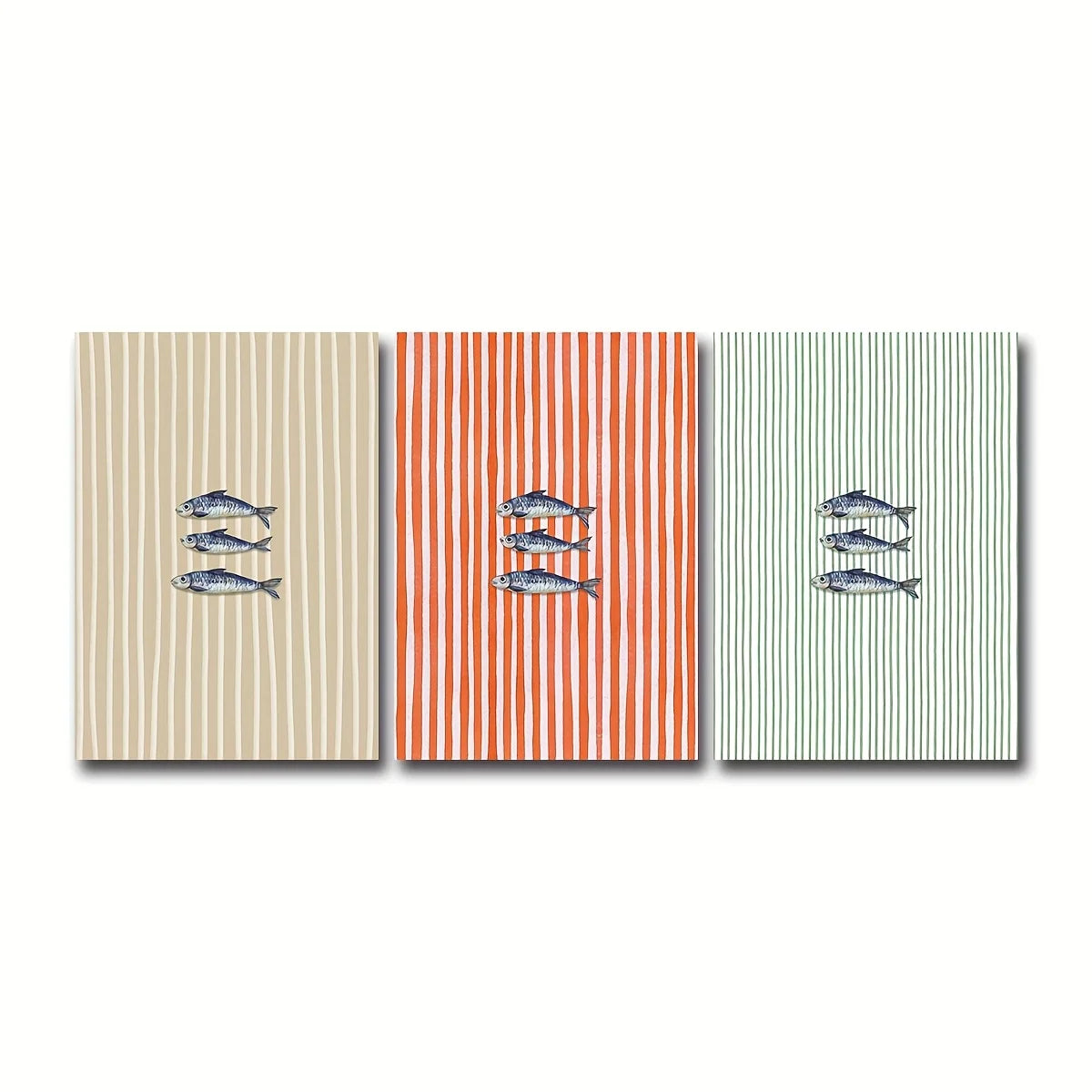 Retro Sardine Wall Art Set