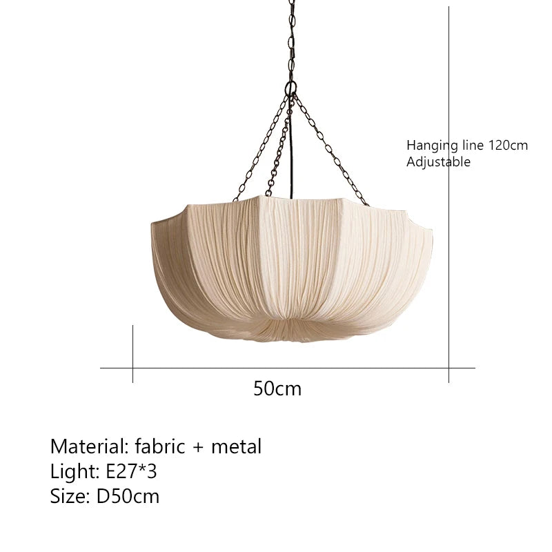 Wabi-Sabi Fabric Pendant Lamp