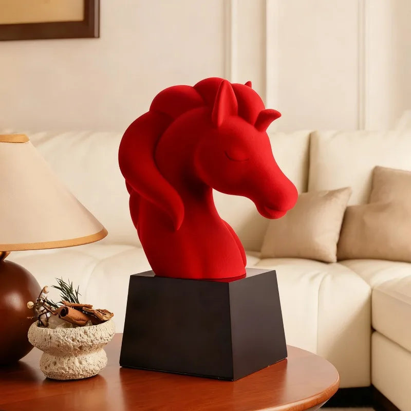 Nordic Red Horse Sculpture