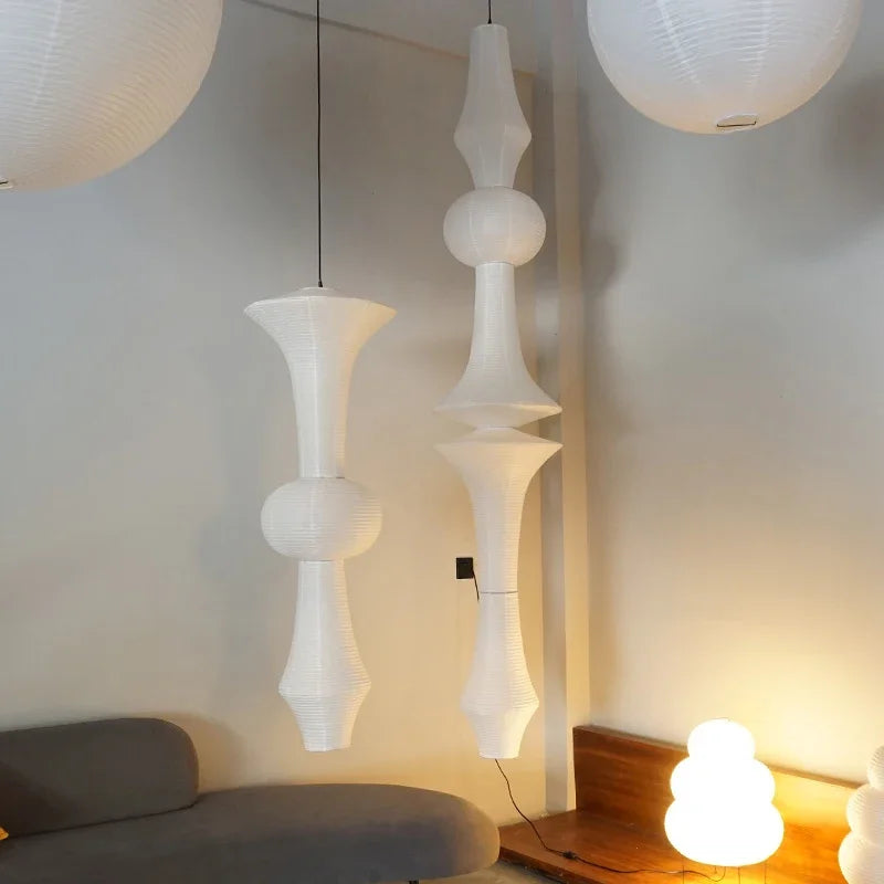 Wabi-Sabi Rice Paper Pendant Light
