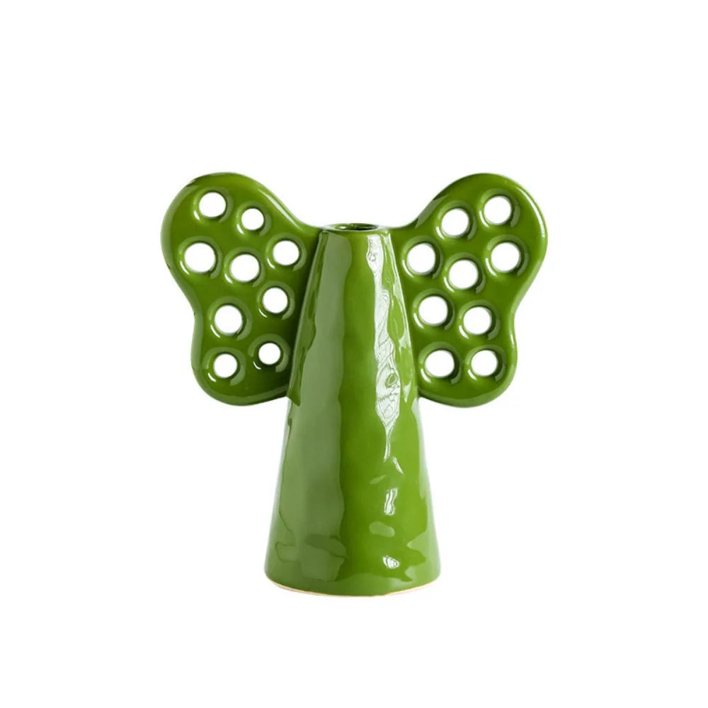 Butterfly Ceramic Candlestick