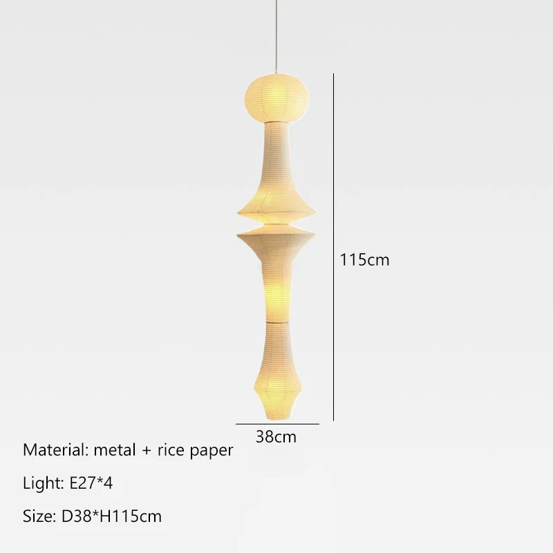 Wabi-Sabi Rice Paper Pendant Light