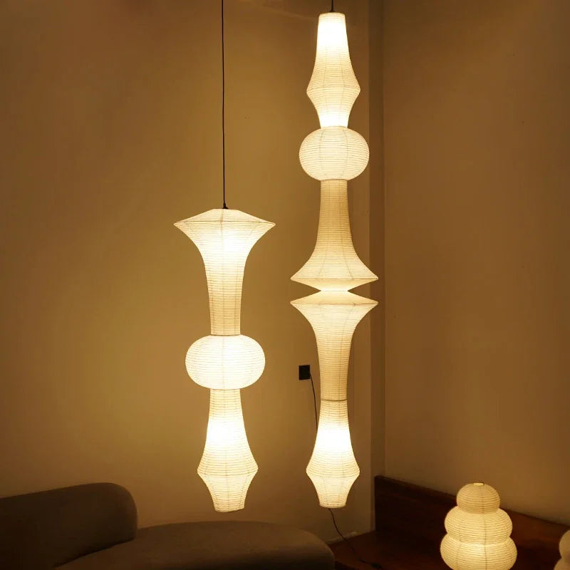 Wabi-Sabi Rice Paper Pendant Light