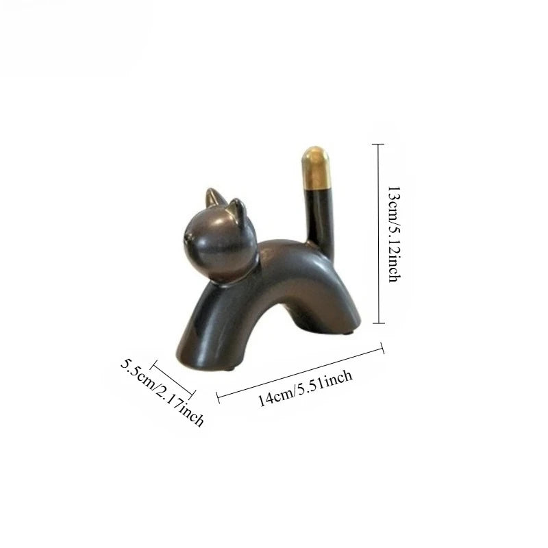 Abstract Cat Ceramic Decor