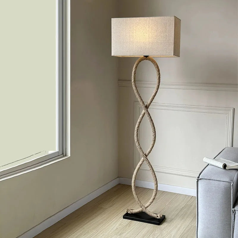 Wabi-Sabi Hemp Rope Floor Lamp