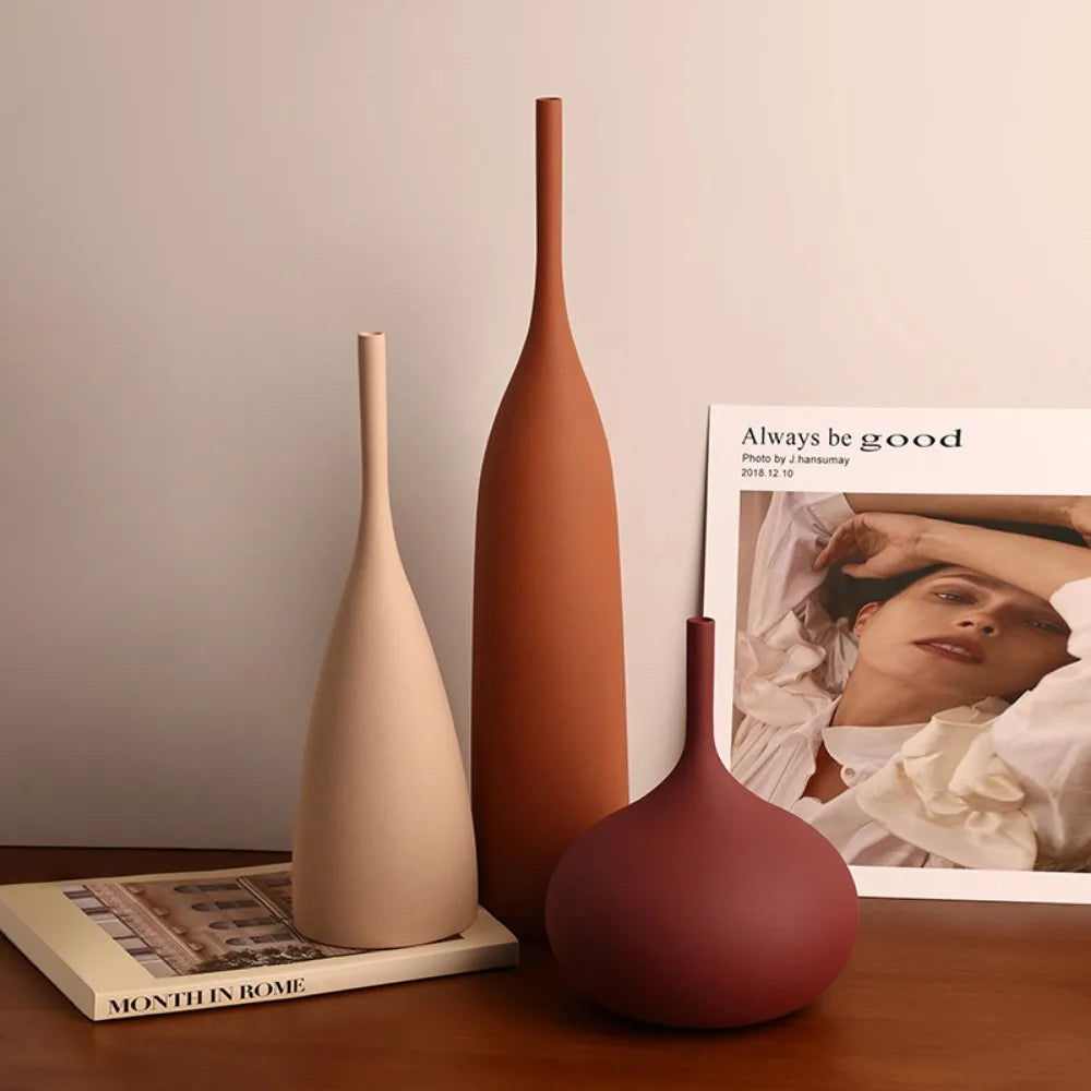 Nordic Brushed Ceramic Vase