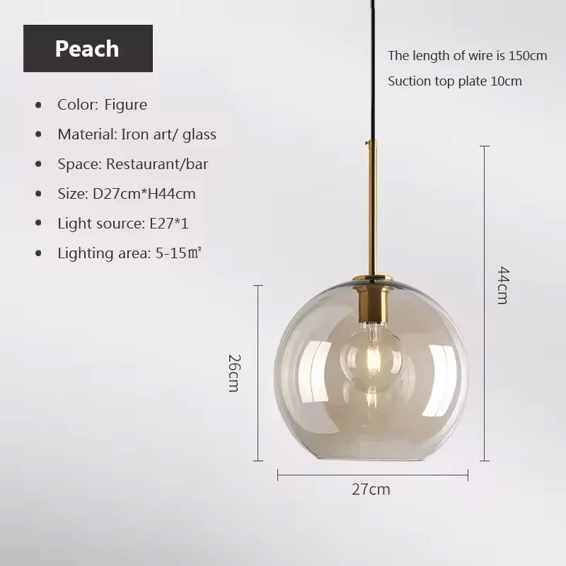 Nordic Glass Industrial Pendant Light