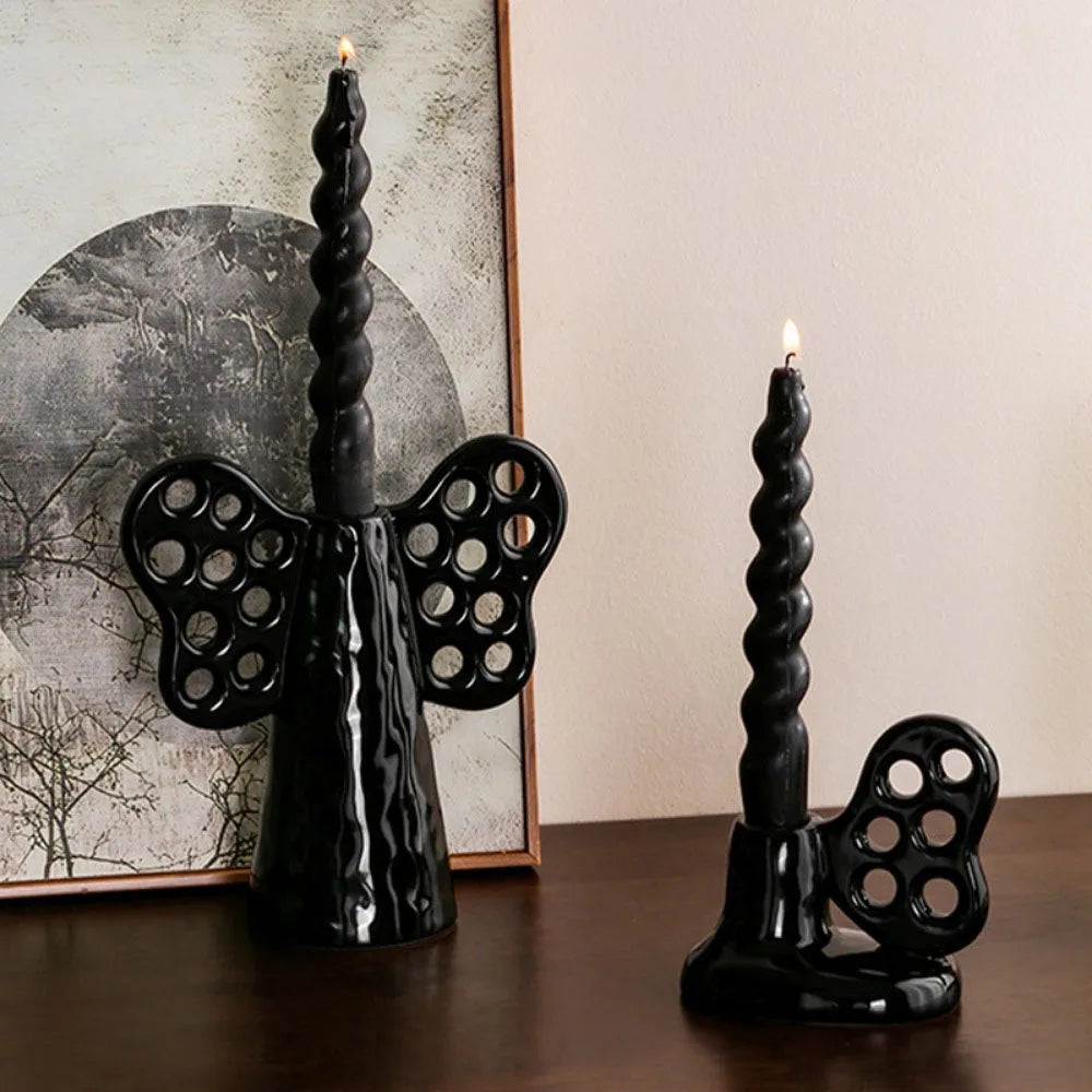 Butterfly Ceramic Candlestick