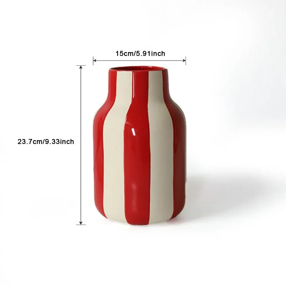 Striped Nordic Ceramic Vase