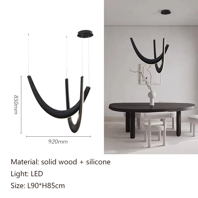 Nordic Wood Wabi-Sabi Pendant Light