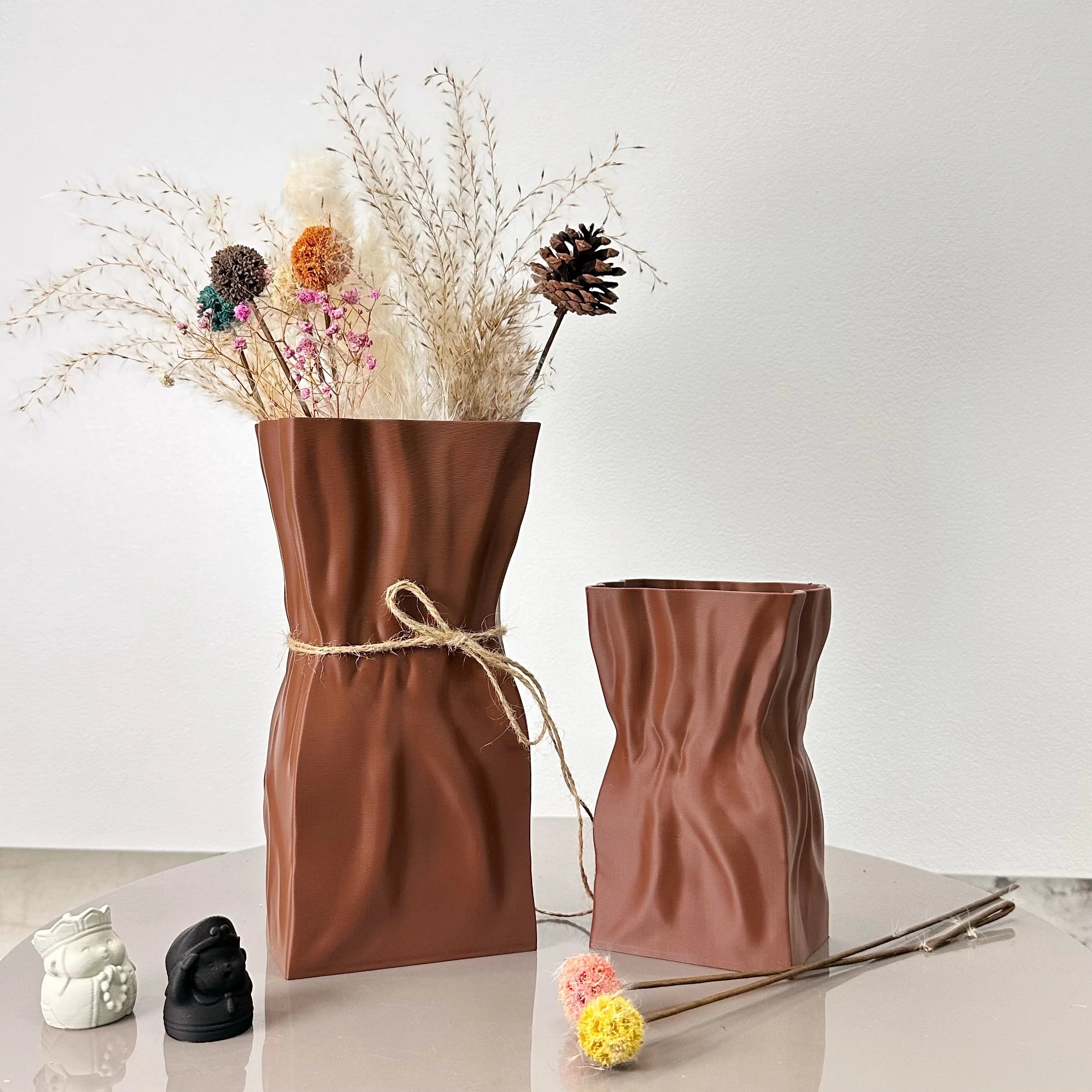 Scandinavian Pleated Vase Set