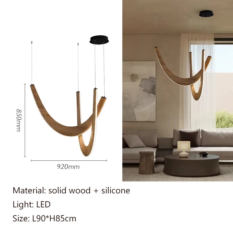 Nordic Wood Wabi-Sabi Pendant Light