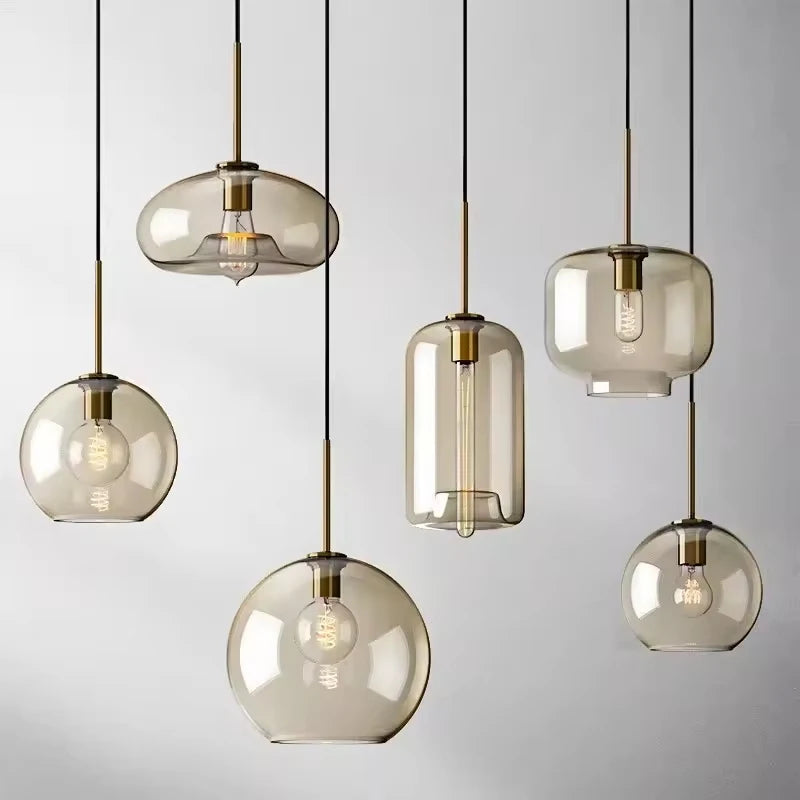 Nordic Glass Industrial Pendant Light