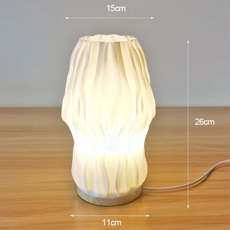 French Cream Pleated Desk Lamp