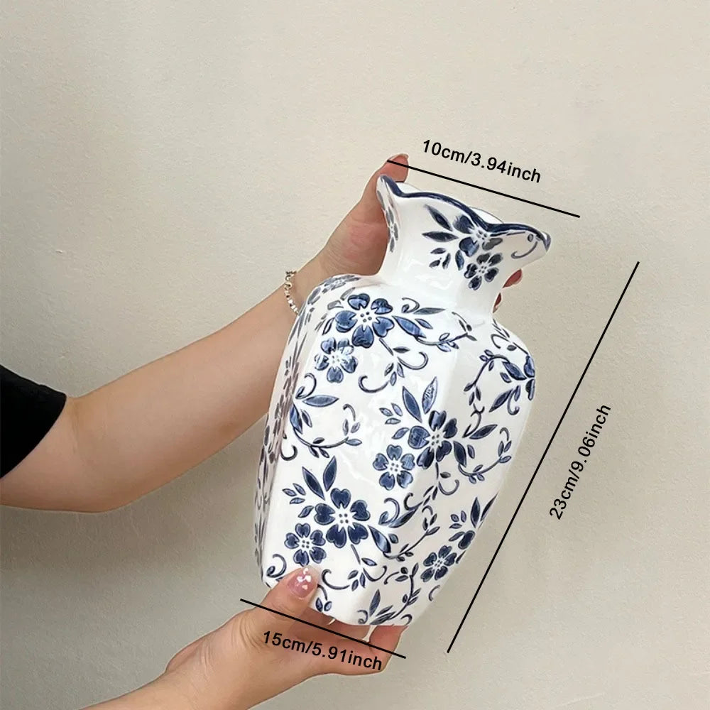 Nordic Blue White Vase