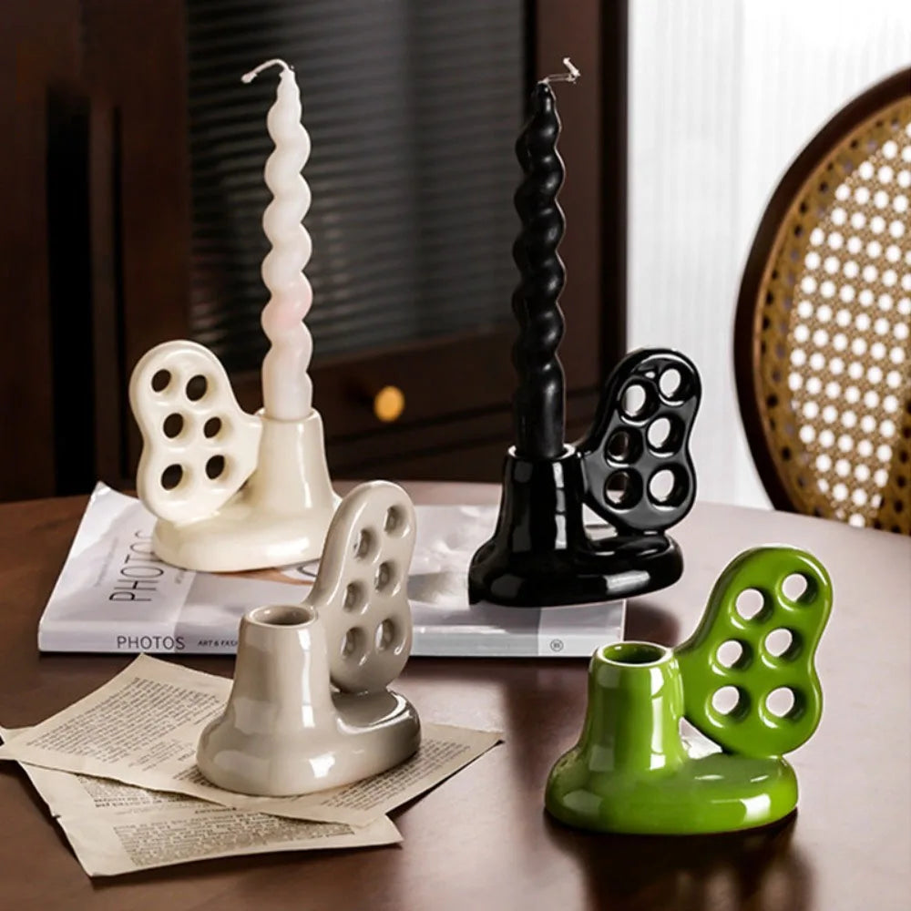 Butterfly Ceramic Candlestick