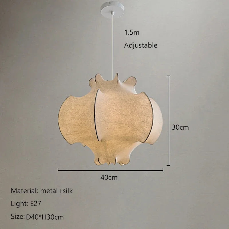 Nordic Wabi-Sabi Silk Pendant Light