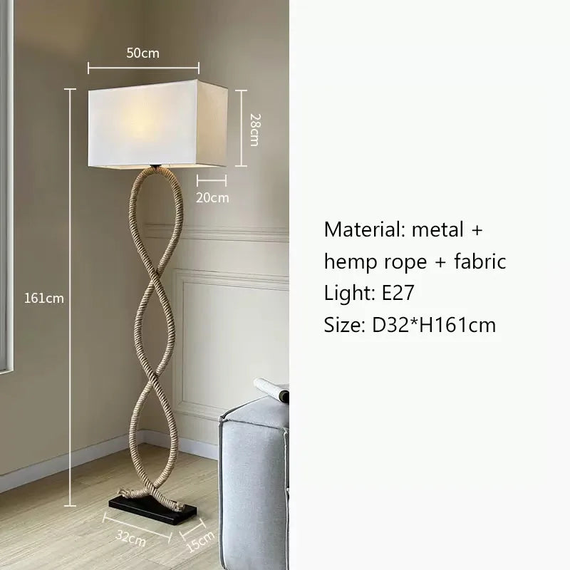 Wabi-Sabi Hemp Rope Floor Lamp
