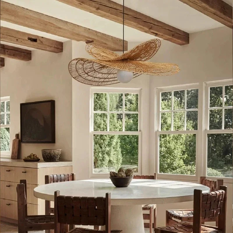 Retro Rattan Wabi-Sabi Pendant Light