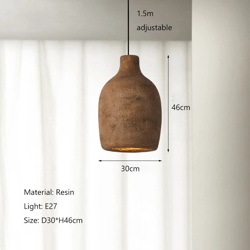 Nordic Wabi-Sabi Resin Pendant Light