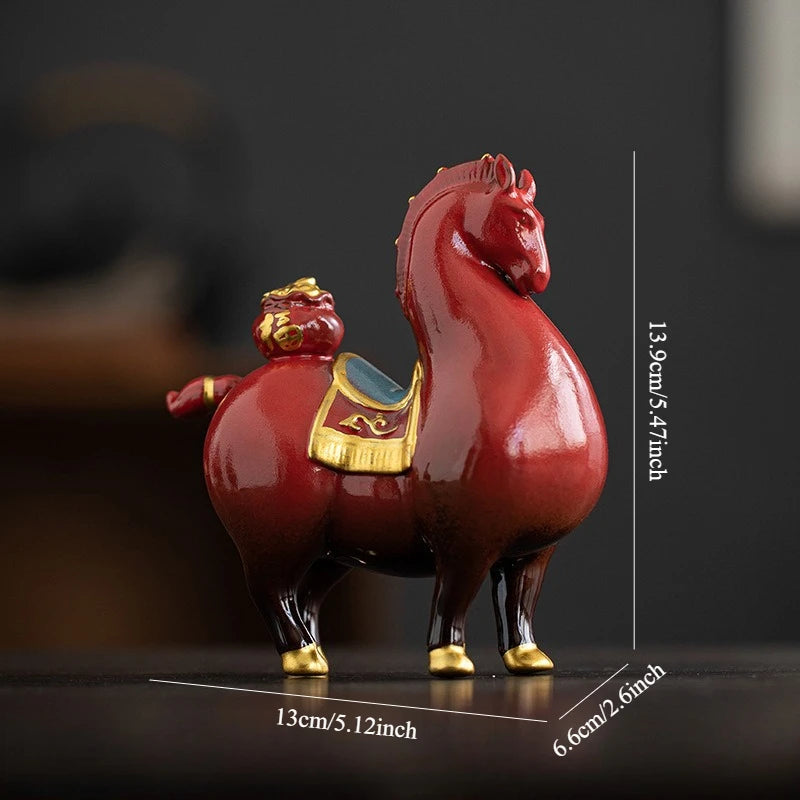 Red Fortune Horse Figurine