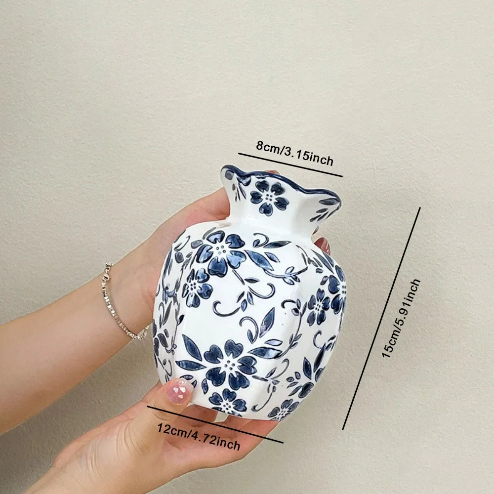 Nordic Blue White Vase