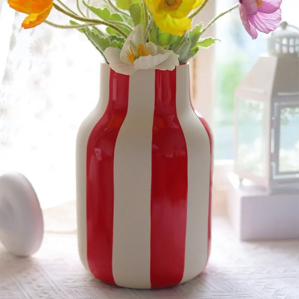 Striped Nordic Ceramic Vase
