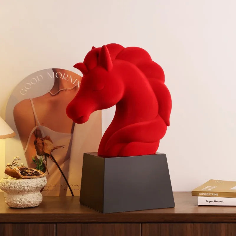 Nordic Red Horse Sculpture