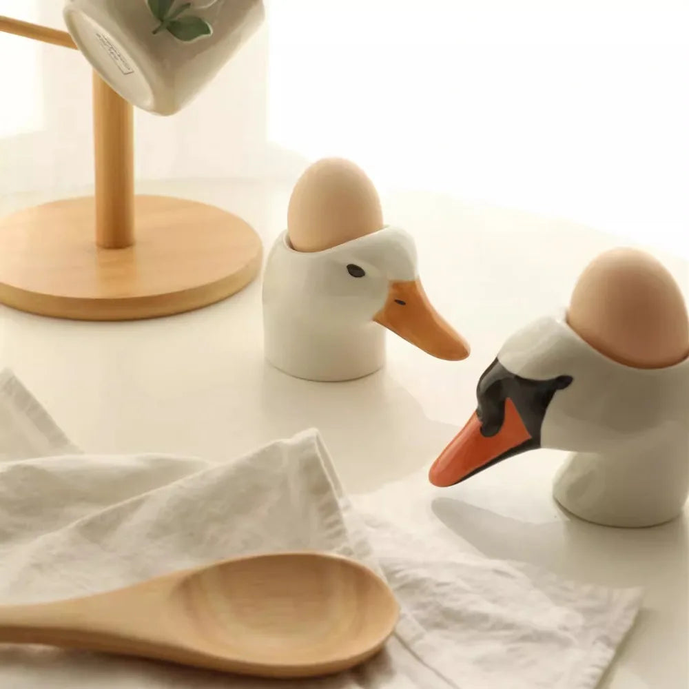 Swan Head Ceramic Egg Plate