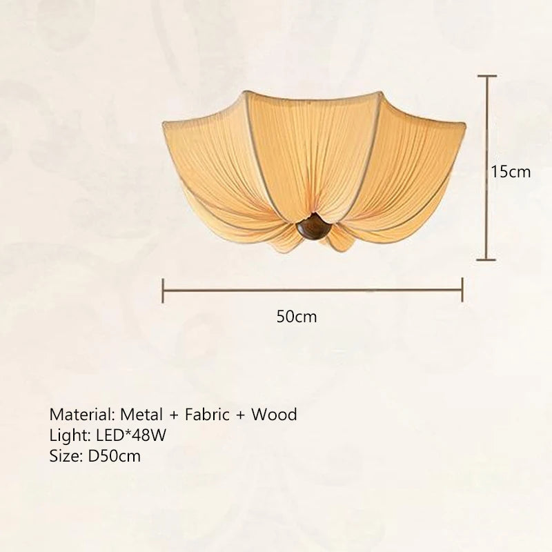 Nordic Wabi-Sabi Fabric Ceiling Light