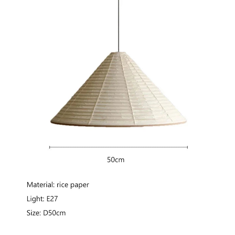 Wabi-Sabi Rice Paper Pendant Lamp