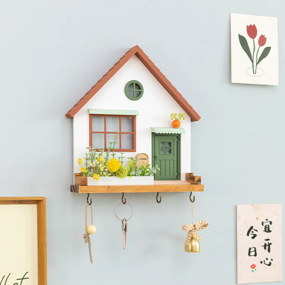 Wooden House Key Holder