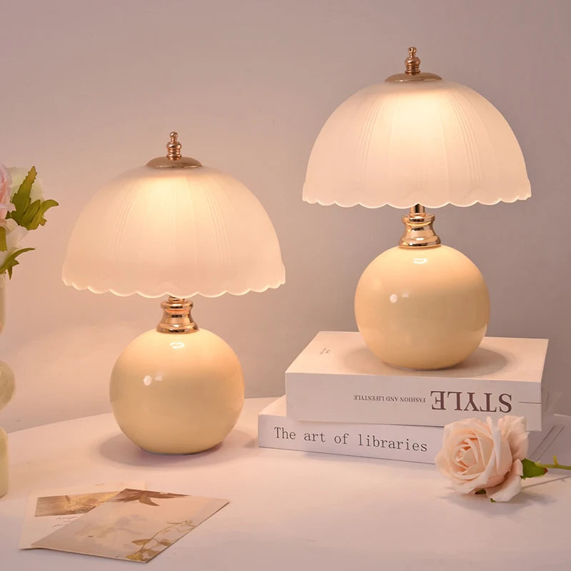 Ceramic Glass Bedside Table Lamp