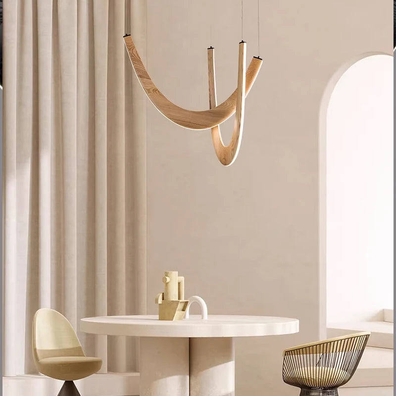 Nordic Wood Wabi-Sabi Pendant Light