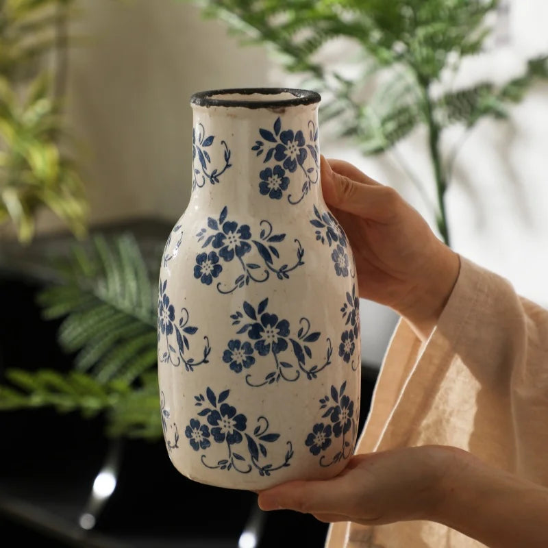 Blue White Crackle Vase