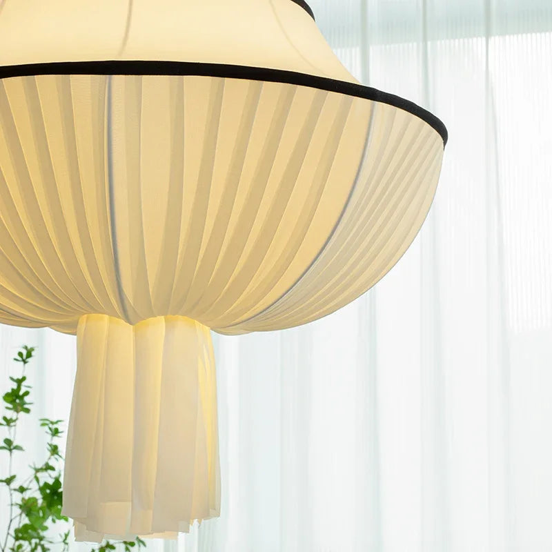 Nordic Minimalist  Wabi-Sabi Fabric Pendant Light