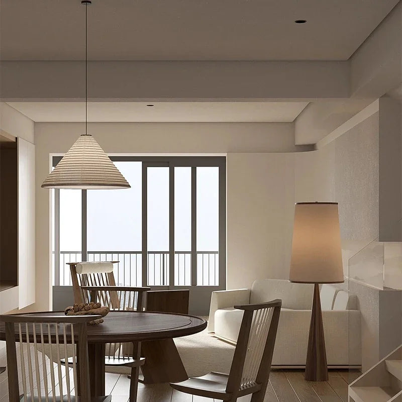 Wabi-Sabi Rice Paper Pendant Lamp
