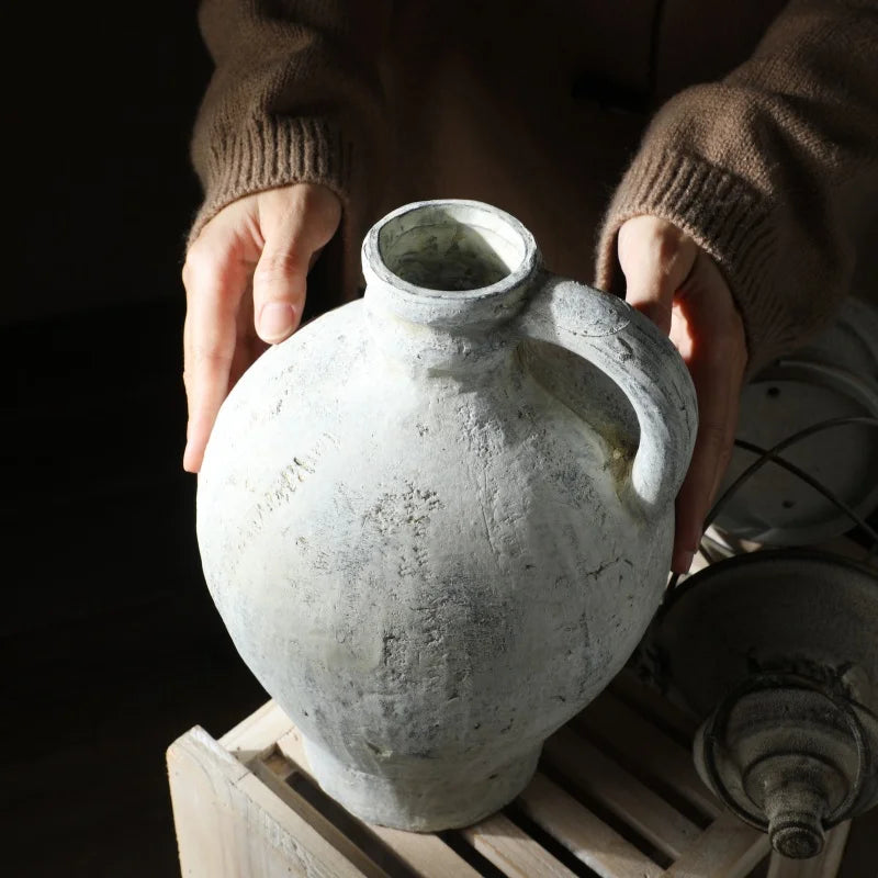 Distressed Ceramic Tall Vase